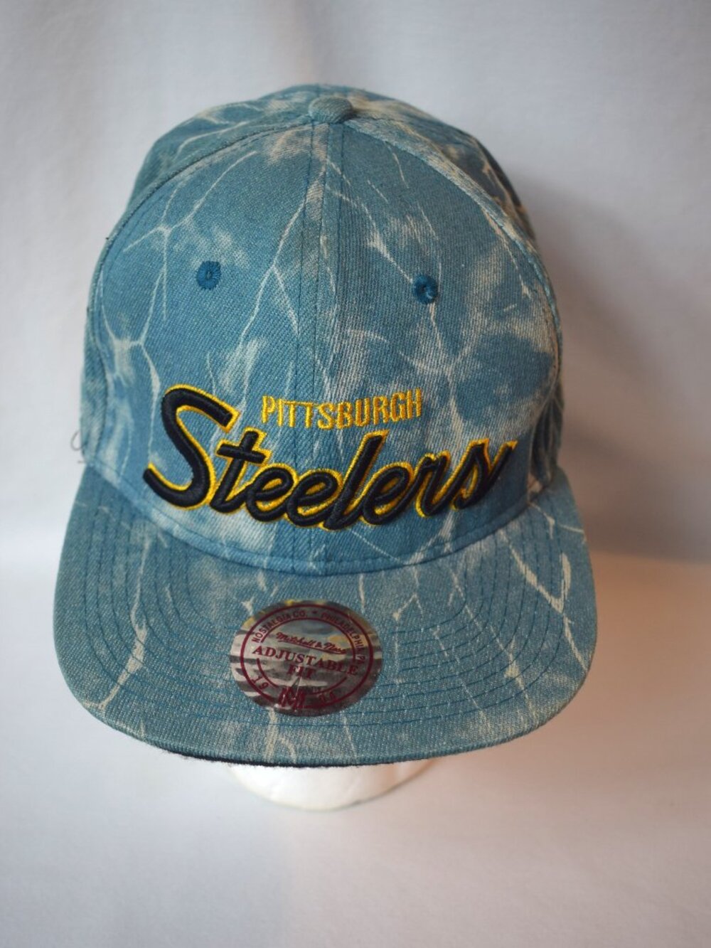 Mitchell & Ness Pittsburg Steelers Blue Denim Style Snapback Cap Hat